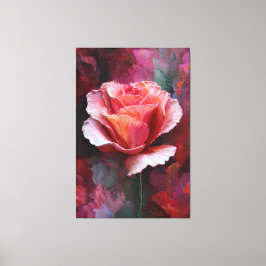 Pink and Red Rose Texture Abstract Wall Art キャンバスプリント