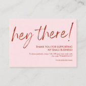 Pink and Red Script Thank You For Your Order 名刺 (裏面)