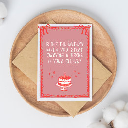 Pink and Red Sketch Bows & Cake Funny Adult カード