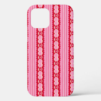 Pink and Red Starburst Wavy Stripe iPhone 12ケース