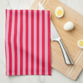 Pink and Red Striped Kitchen Towel キッチンタオル (四つ折り)