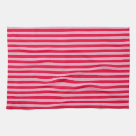 Pink and Red Striped Kitchen Towel キッチンタオル