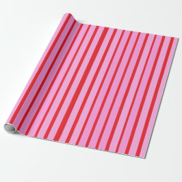 Pink and Red Stripes ラッピングペーパー