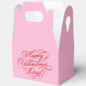 Pink and Red Valentines Day Calligraphy フェイバーボックス (見開き)