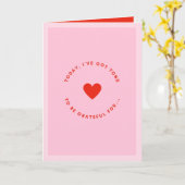 Pink And Red Valentine's Day Love & Gratitude  カード (黄色い花)