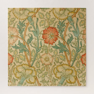 Pink and Rose by William Morris Vintage Floral ジグソーパズル