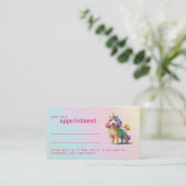 Pink and Rose Poodle Appointment Reminder  Busines 名刺 (スタンド正面)