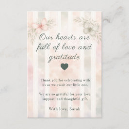 Pink and Sage Butterfly Baby Thank You Card サンキューカード