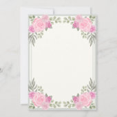 Pink and Sage Green Floral 60th Birthday 招待状 (裏面)