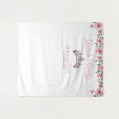 Pink and Silver Mis Quince Quinceañera Backdrop タペストリー (正面(横))