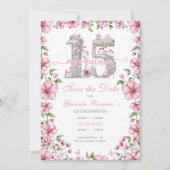 Pink and Silver Miss Quince Quinceañera セーブザデート (正面)