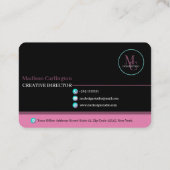 Pink and Teal twisted lines foil effect 名刺 (裏面)