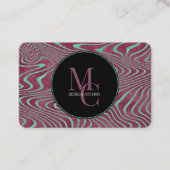 Pink and Teal twisted lines foil effect 名刺 (正面)