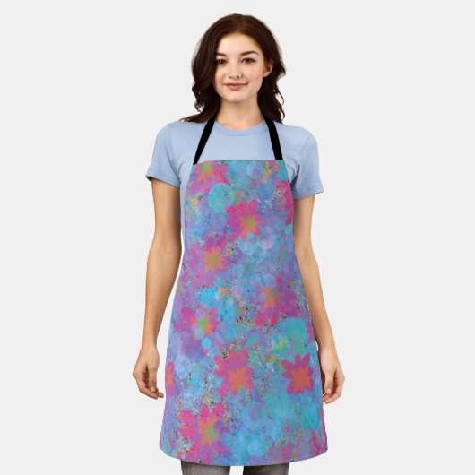 Pink and Turquoise Dream エプロン (着用した状態)