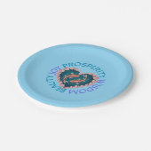 Pink and Turquoise Koi ペーパープレート (アングル)