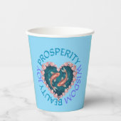 Pink and Turquoise koi 紙コップ (正面)