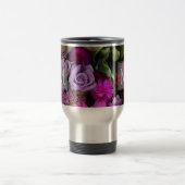 Pink and Violet Flowers Monogram トラベルマグ (中央)