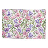 Pink and Violet Sweet Peas 枕カバー (裏面)