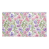 Pink and Violet Sweet Peas 枕カバー (裏面)