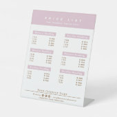 Pink and Whiteエレガント Serviceメニューの価格表 台座サイン (正面)