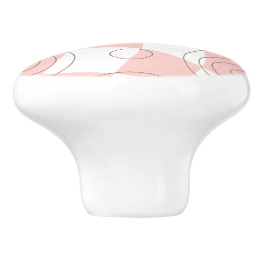 Pink and White Abstract セラミックノブ (側面)