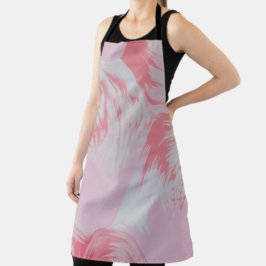 Pink and white abstract painting エプロン (インサイチュ)