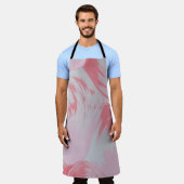 Pink and white abstract painting エプロン (着用した状態)