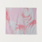 Pink and white abstract painting タペストリー (正面(横))