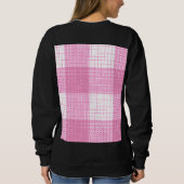Pink and White Bold Checkered Plaid Design  スウェットシャツ (裏面)
