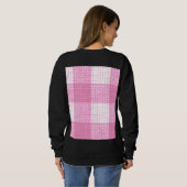 Pink and White Bold Checkered Plaid Design  スウェットシャツ (裏面フル)
