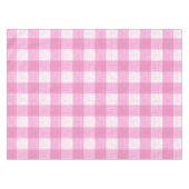Pink and White Bold Checkered Plaid Design  テーブルクロス (正面(横))
