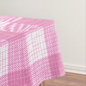 Pink and White Bold Checkered Plaid Design  テーブルクロス (インサイチュ)