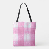 Pink and White Bold Checkered Plaid Design  トートバッグ (裏面)