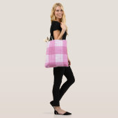 Pink and White Bold Checkered Plaid Design  トートバッグ (モデル)