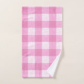 Pink and White Bold Checkered Plaid Design  バスタオルセット (ハンドタオル)