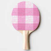 Pink and White Bold Checkered Plaid Design  卓球ラケット (裏面)