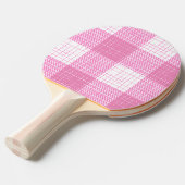 Pink and White Bold Checkered Plaid Design  卓球ラケット (正面アングル)