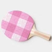Pink and White Bold Checkered Plaid Design  卓球ラケット (横)