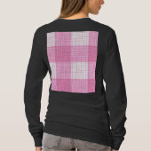 Pink and White Bold Checkered Plaid Design  Tシャツ (裏面)