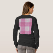 Pink and White Bold Checkered Plaid Design  Tシャツ (裏面フル)