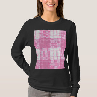 Pink and White Bold Checkered Plaid Design Tシャツ