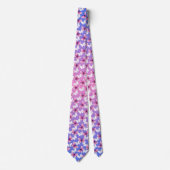 Pink and White Butterfly Pattern Neck Tie ネクタイ (正面)