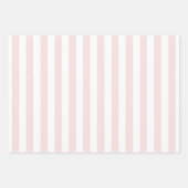 Pink and White Cabana Stripes Palm Beach ラッピングペーパーシート (正面3)