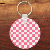 Pink and White Checkered Pattern キーホルダー (裏面)