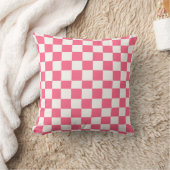 Pink and White Checkered Pattern  クッション (ブランケット)