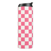 Pink and White Checkered Pattern  タンブラー (回転左)