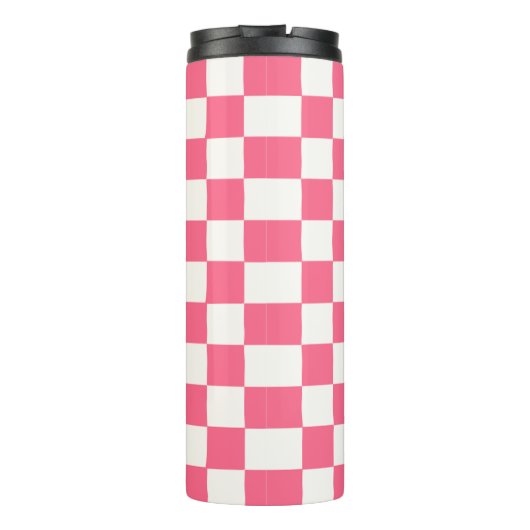 Pink and White Checkered Pattern  タンブラー (裏面)