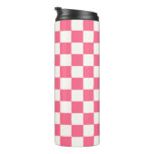 Pink and White Checkered Pattern  タンブラー (回転右)