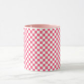 Pink and White Checkered Pattern  マグカップ (中央)