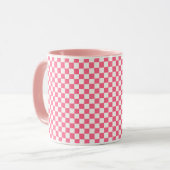 Pink and White Checkered Pattern  マグカップ (正面左)